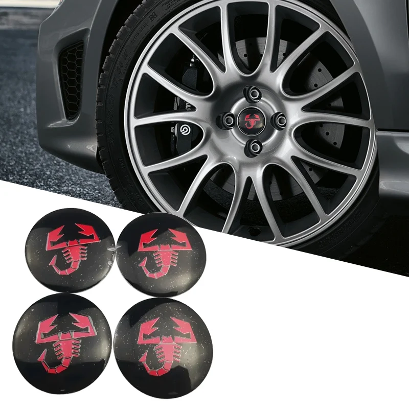 Pegatinas Decorativas de Aleación para Coche Fiat Abarth TIPO TORO Uno 124 Spider 500 500L MOBI Panda Punto, Calcomanías para el Centro de la Rueda con Logotipo