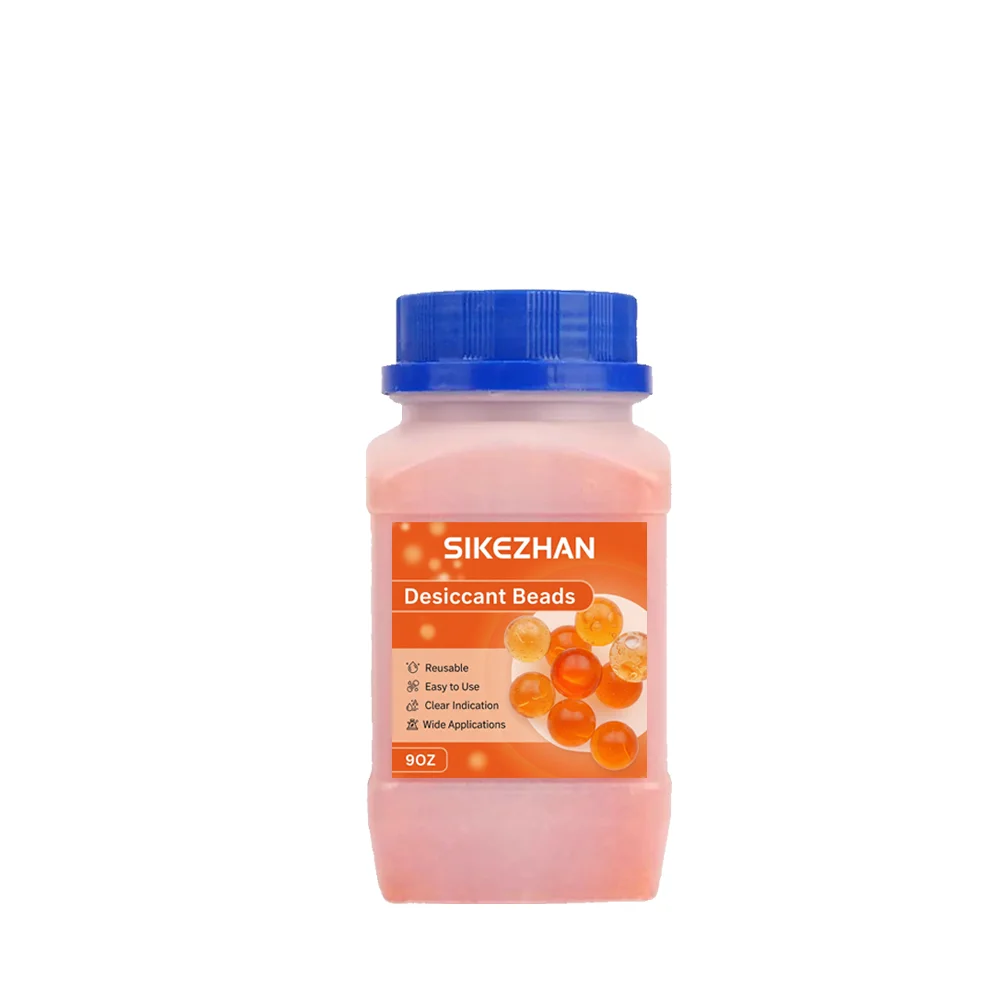 18oz Wiederverwendbare Blau/Orange Silikagel-Perlen Flasche, Feuchtigkeitsabsorber zur Luftentfeuchtung für Elektronik