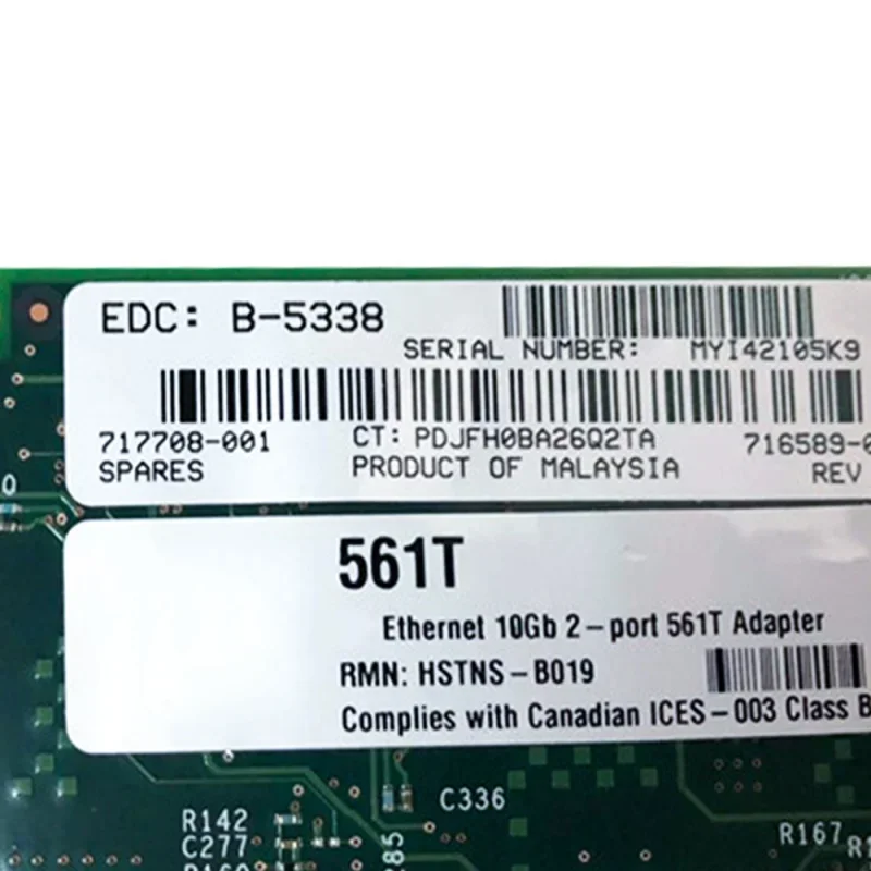 X540-T2 716589 -001 717708 -001 561T 10 خادم بطاقة الشبكة ثنائي المنفذ إيثرنت 10 جيجا بايت محول شبكة بمنفذين