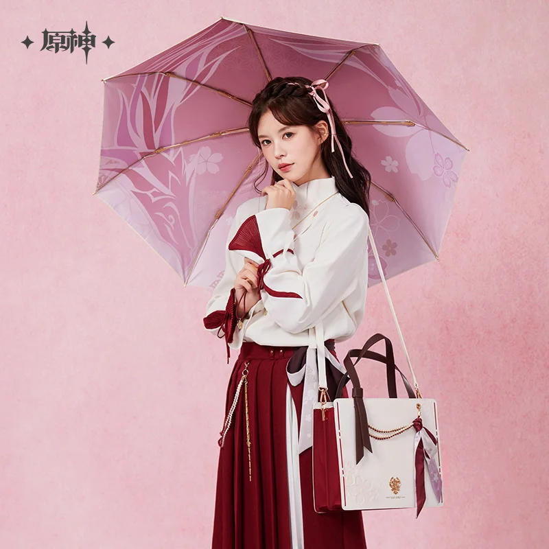 Genuine Game Genshin Impact Yae Miko Cosplay Prop Fashion Folding Umbrella Unisex MiHoYo Original Daily Using Umbrella Xmas Gift