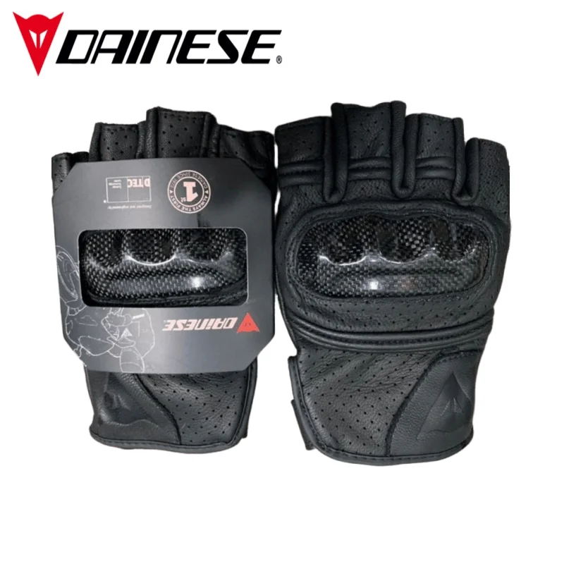 New DAINESE gloves Summer half finger gloves Men's and women's cycling leather gloves Motorcycle anti drop carbon fiber gloves