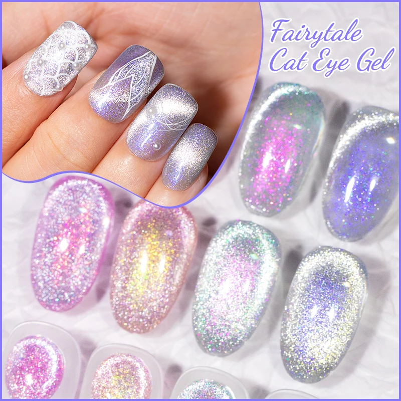 BOZLIN 7.5ML Fairytale Cat Eye Gel Colorful Sparking Aurora Nail Polish Semi Permanent Magnetic Gel For Nail Art Gel Varnish