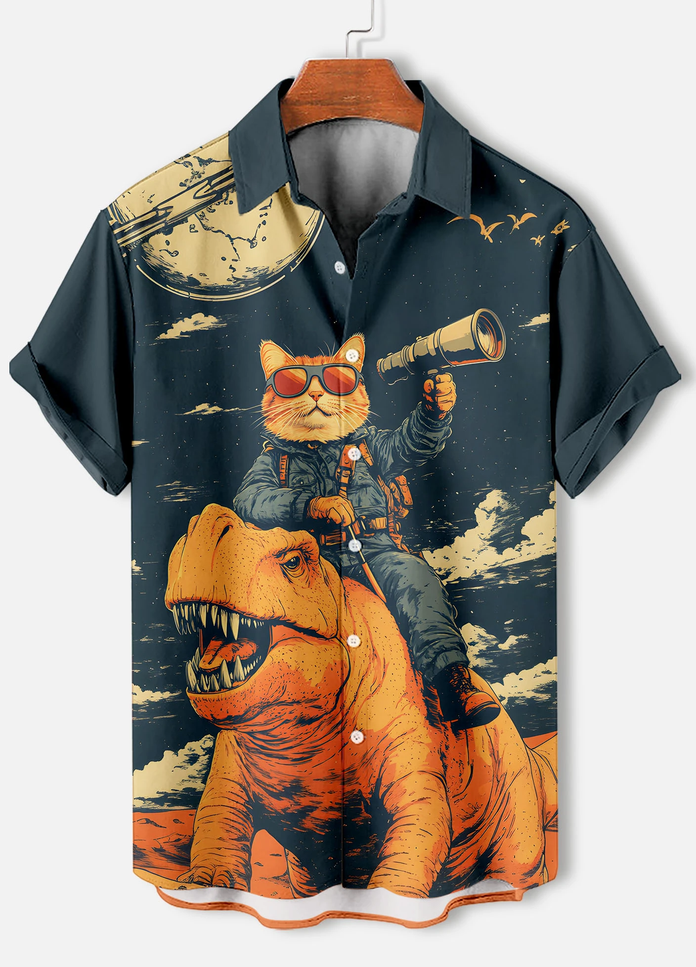 

Мужская рубашка с коротким рукавом в стиле ретро, мультфильм, аниме, тема кота, топы с короткими рукавами, модная повседневная уличная одежда для отпуска, летние мужские рубашки