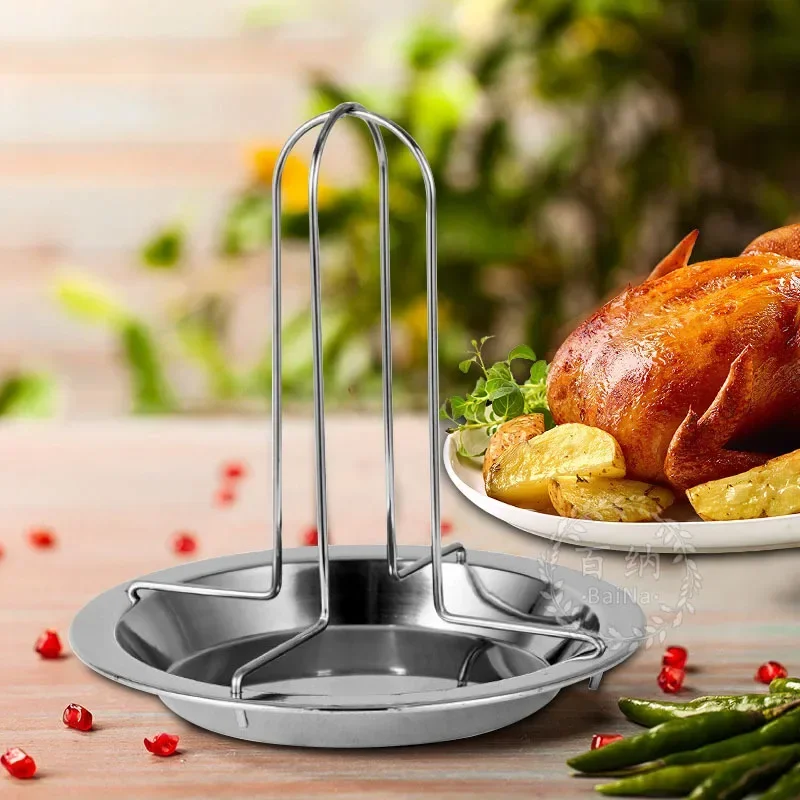 Grilled Chicken Rack Stainless Steel Roast Chicken Tool Outdoor BBQ Picnic Accesorios Whole Chicken Cookware