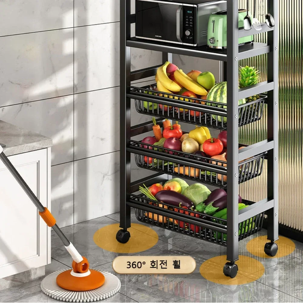 Keukenmand Opbergrek Multifunctioneel Fruit Opbergrek Beweegbare Rolwagen Keuken Moderne Eenvoud Organizer Plank