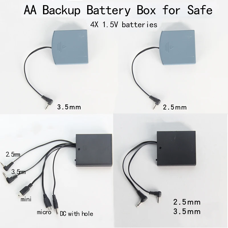 1PC Safe Emergency Charger External Power Box Universal Anti-theft Door Lock Backup Battery Box  Backup Battery Box For Safe