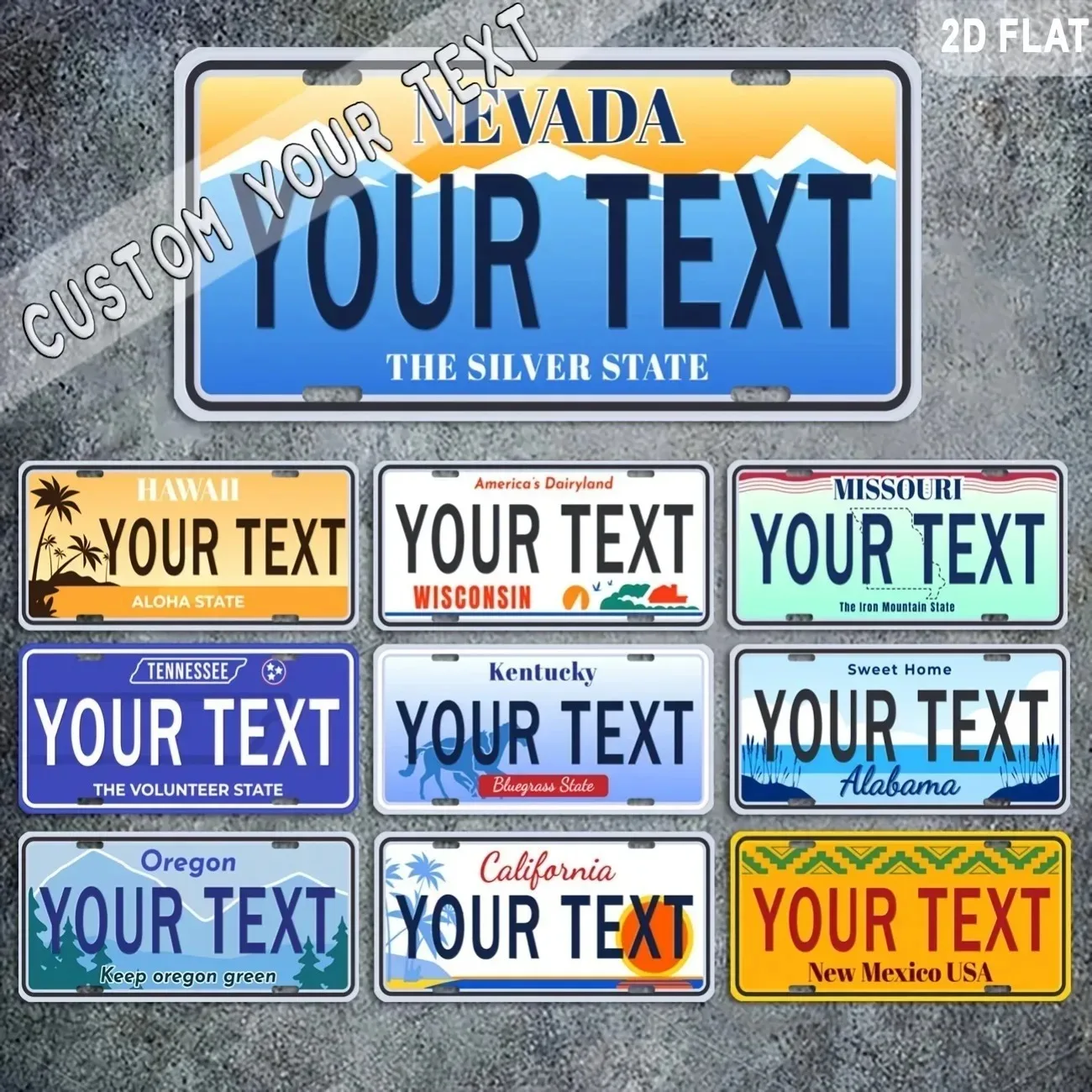 1PC Custom US State Metal Plaque, Personalized Wall Art Decor, Universal Hanging Sign for Home Bar (Decoration Only)