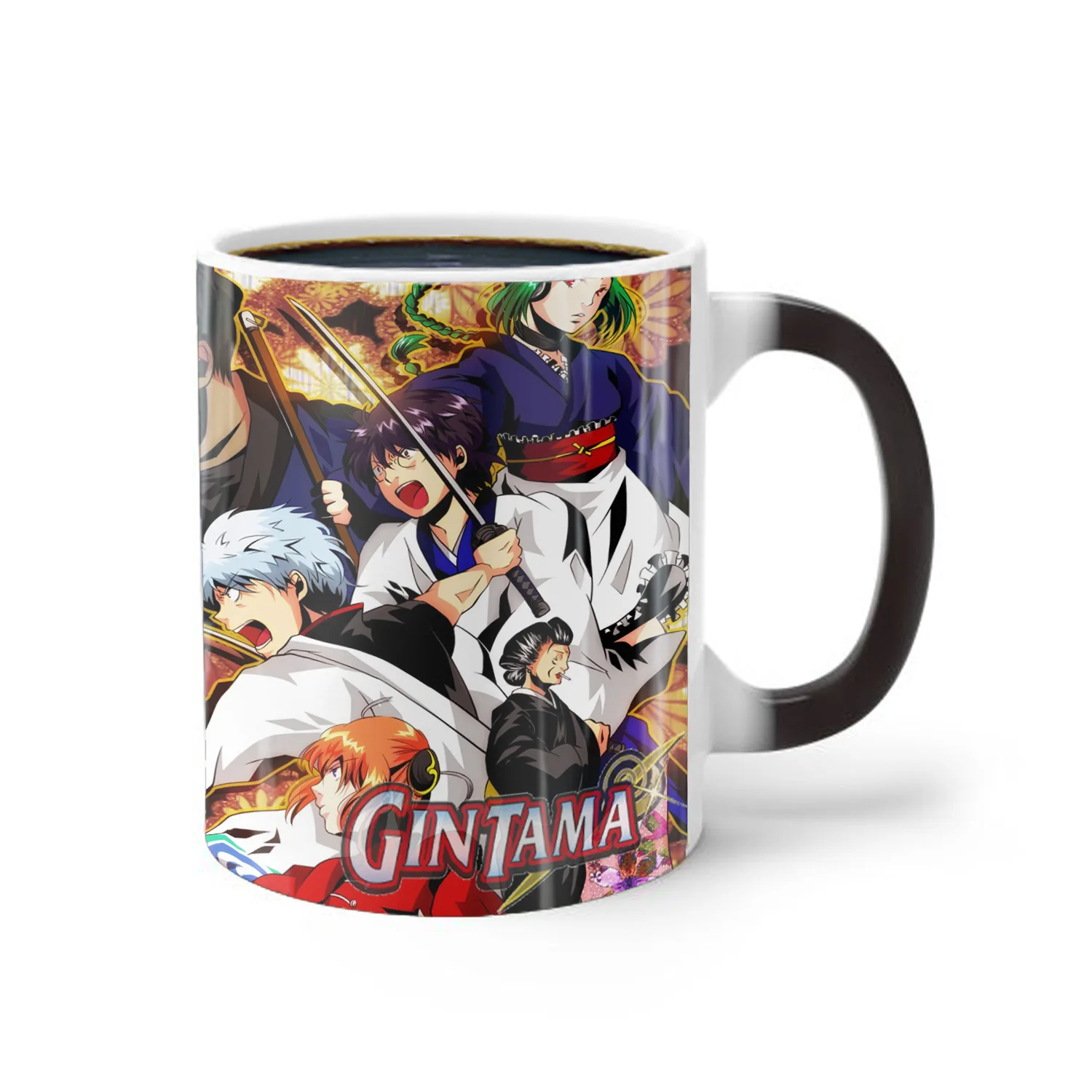 Gintama Discoloration Mug Anime Color Changing Cup Animation Ceramic Coffee Cup Heat Sensitive Milk Tea Mug Novelty Drinkware