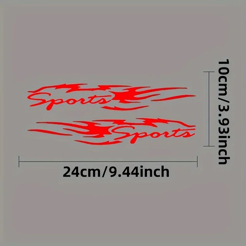 2 шт. стильная наклейка с спортивным логотипом Red Flame-наклейка в спортивном стиле для внешнего декора автомобиля и мотоцикла