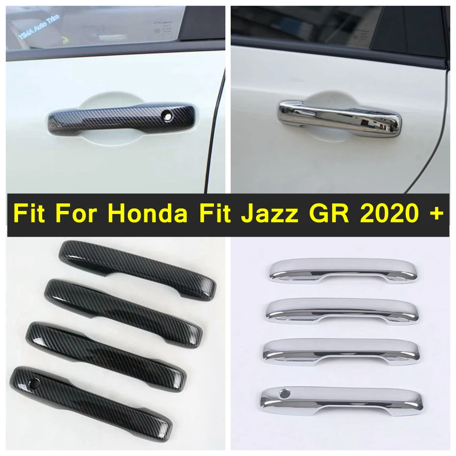 

Shiny / Carbon Fiber Look Car Side Door Handle Decor Exterior Sticker Cover Trim Accessories For Honda Jazz GR 2020 2021 2022