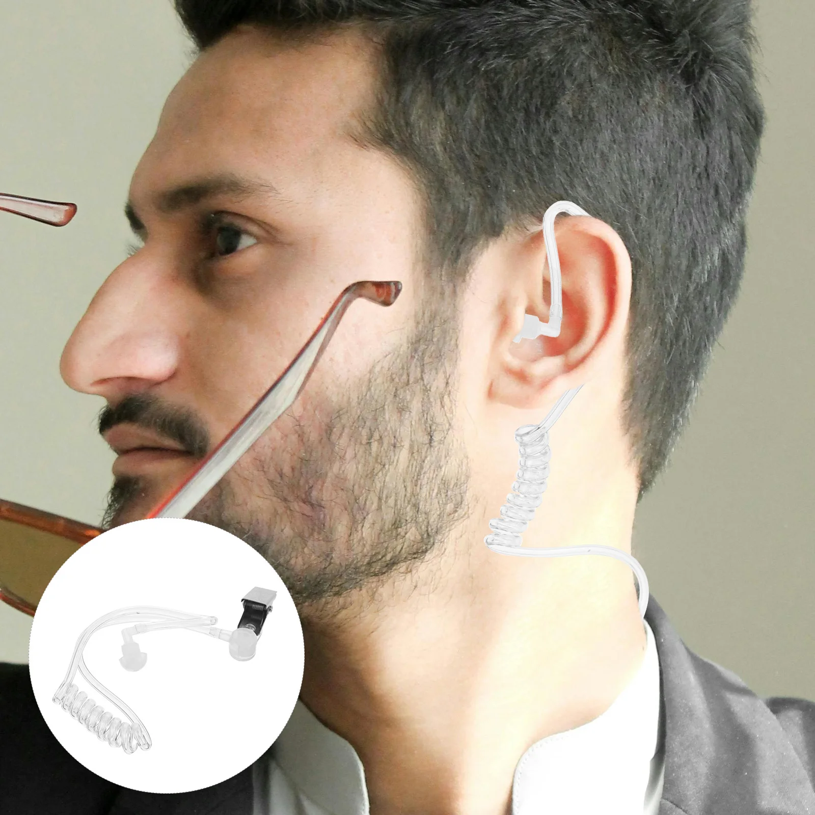 

Реалистичная гарнитура-вкладыш для секретных агентов, аксессуар для костюма, реквизит для косплея, имитация гарнитуры для ролевых игр