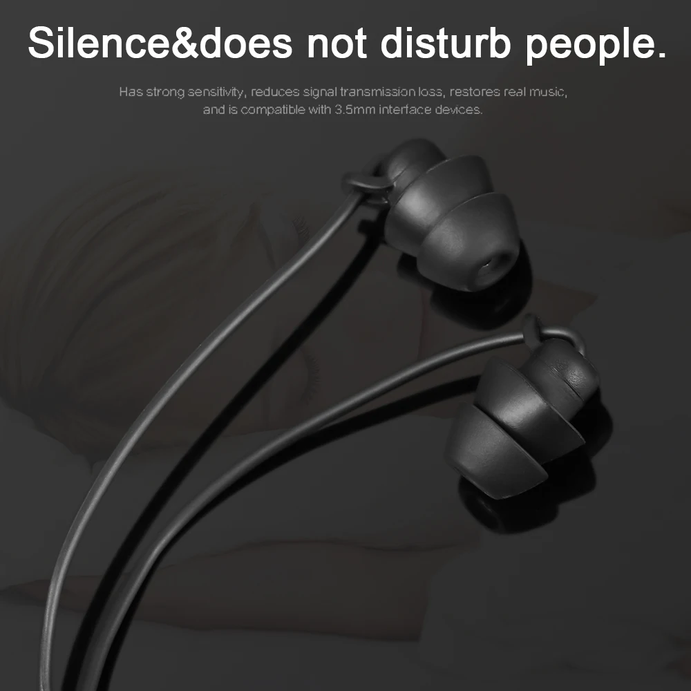 High Quality New Stereo Wired In-Ear Headset with Volume Control Sleeping Headphones Noise Reduction Earphones For Android