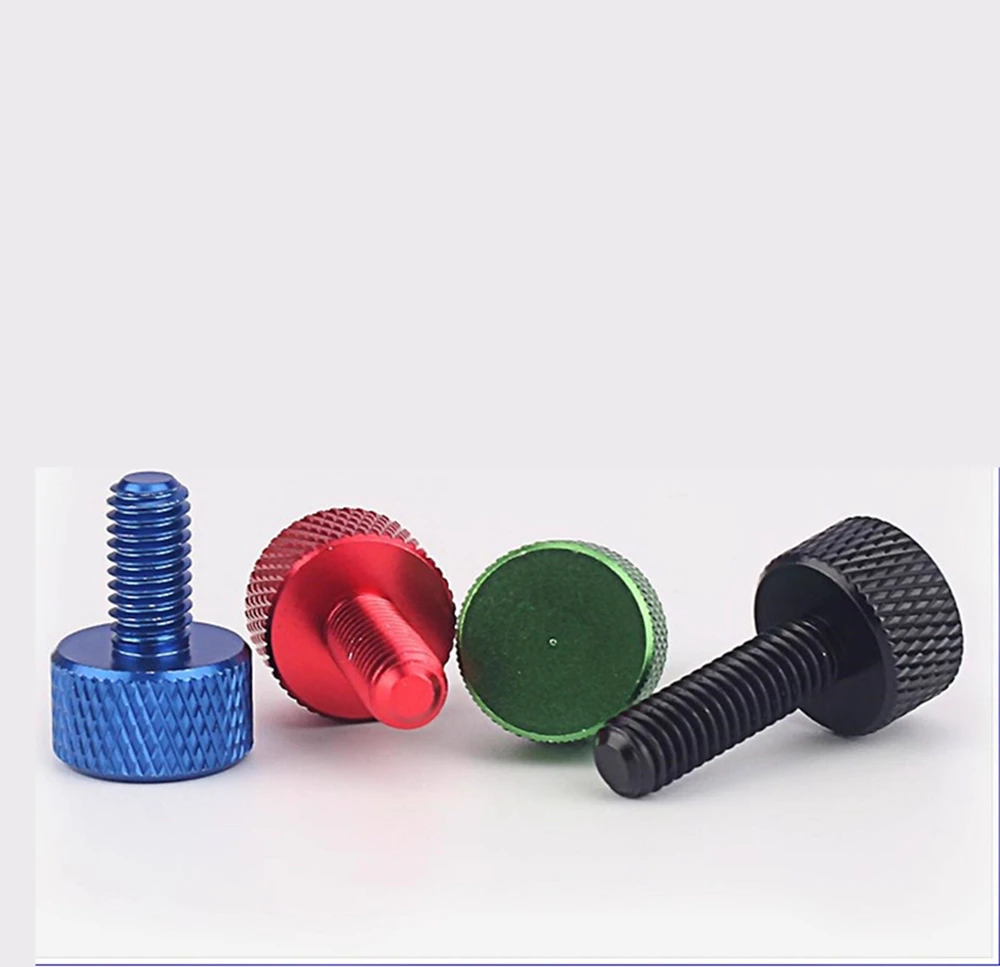 M5 M6 Knurled Thumb Screws Anodized Aluminum Hand Adjustment Bolts Fasteners for PC Case Easy Hand-Tightened Knurled Head Screws