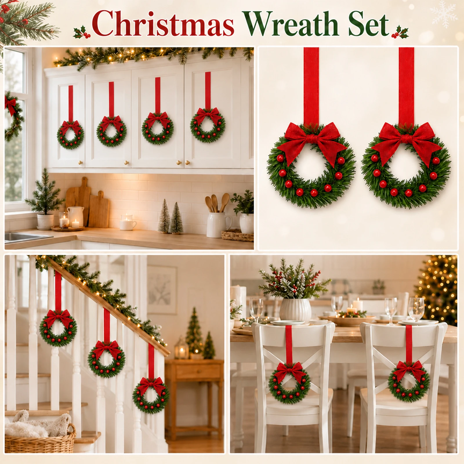 Mini Christmas Wreath Set 6