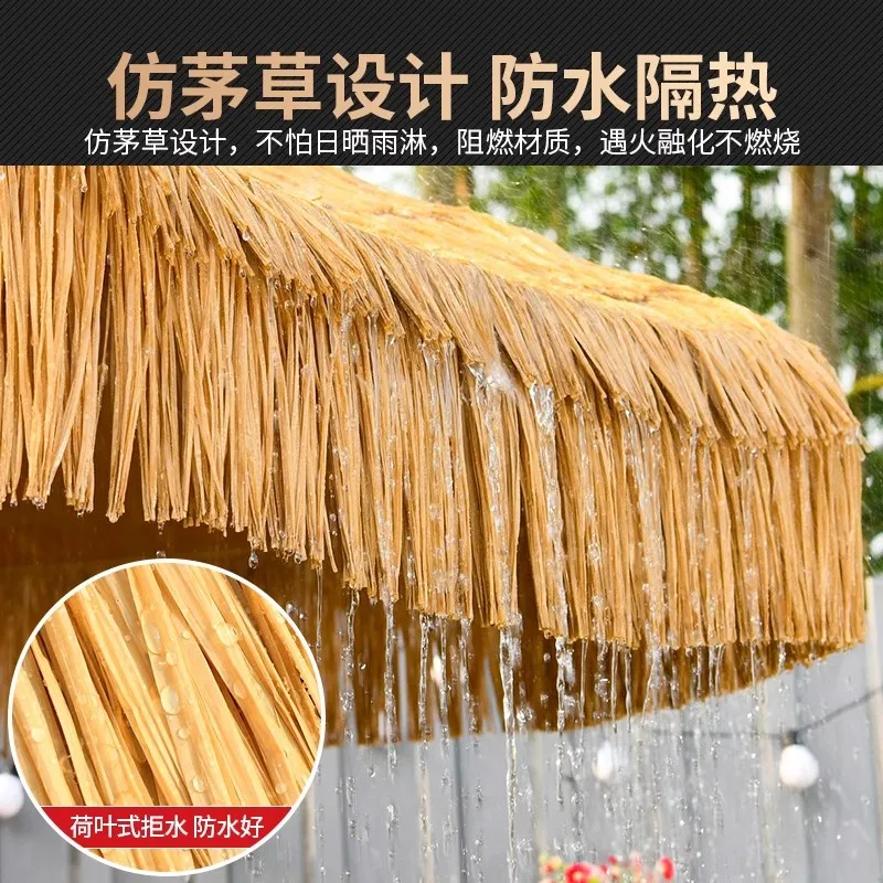 

Outdoor Parasol Courtyard Thatched Umbrella Tables and Chairs with Umbrella Scenic Spot Stall Straw Middle Column Umbrella