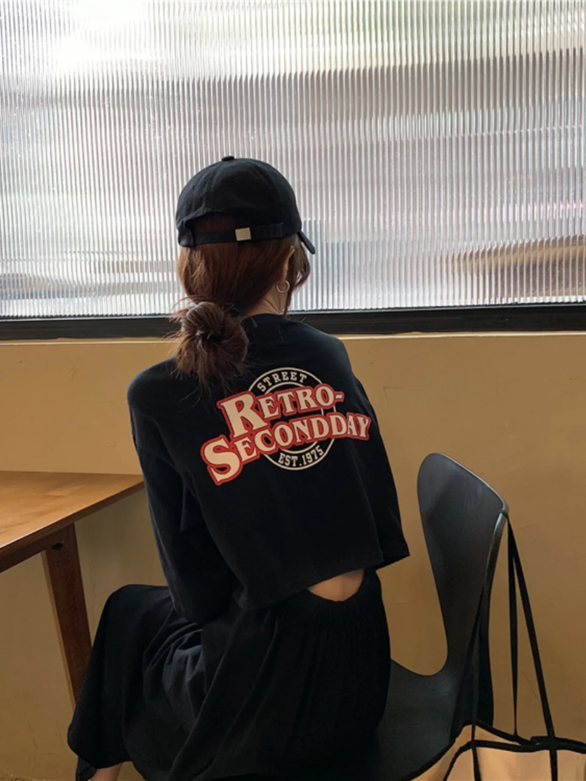 Été 2024 coréen Sle T-shirt Dr surdimensionné femmes Faion Fre genou longueur jupe une pièce ronde Ne ort Sve