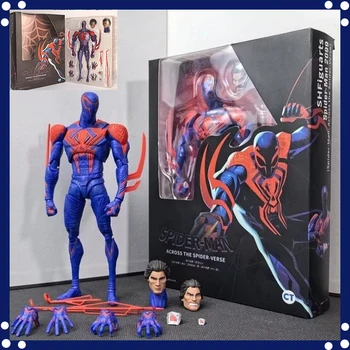 Ct 스파이더맨 2099 Shf S.H.Figuarts 스파이더맨 어크로스 더 스파이더버스 파트 원 애니메이션 액션 피규어 모델 조각상 장난감 선물 