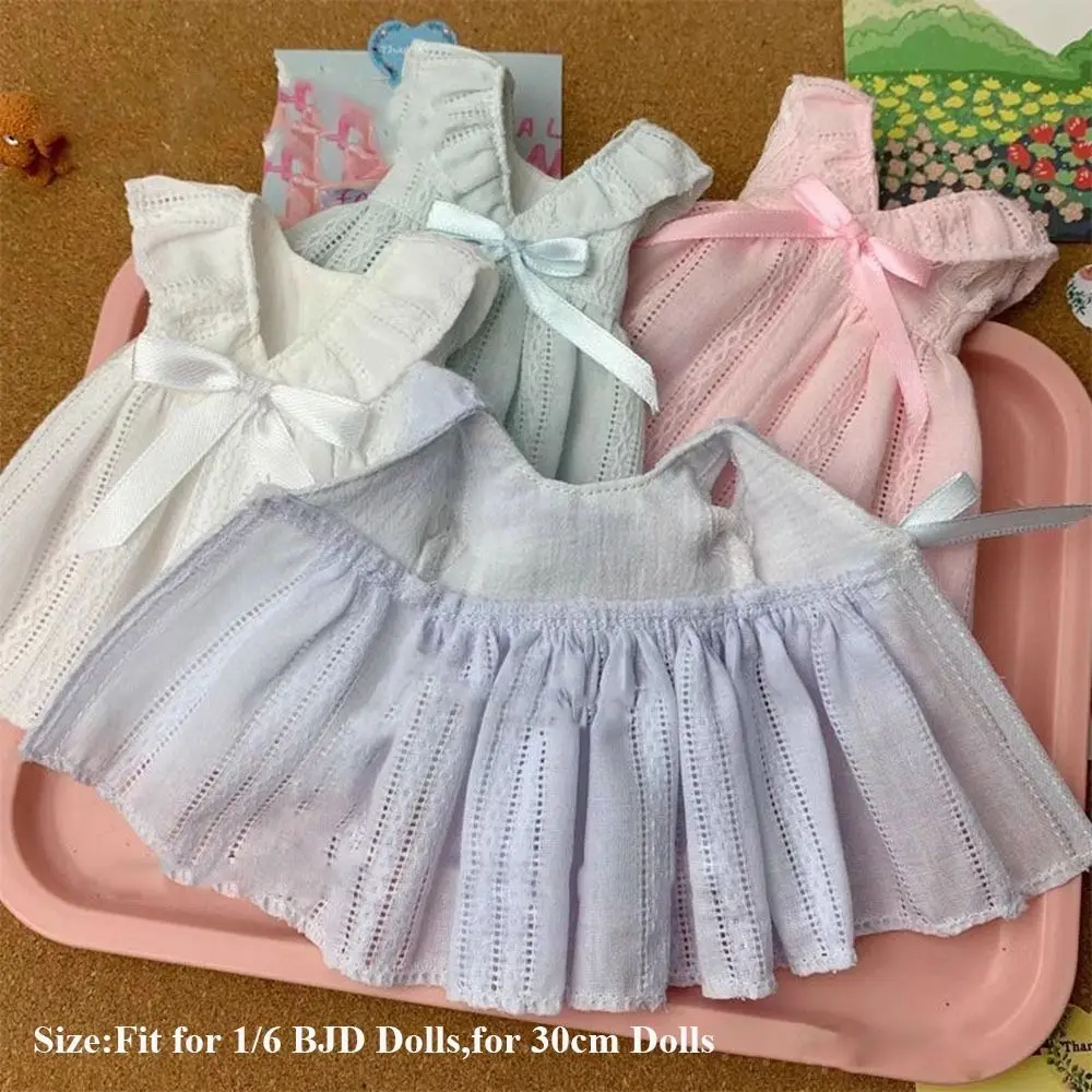 Boneca elegante roupas casuais vestidos de renda boneca princesa floral impressão saia vestidos para 1/6 bjd 30cm bonecas acessórios diy