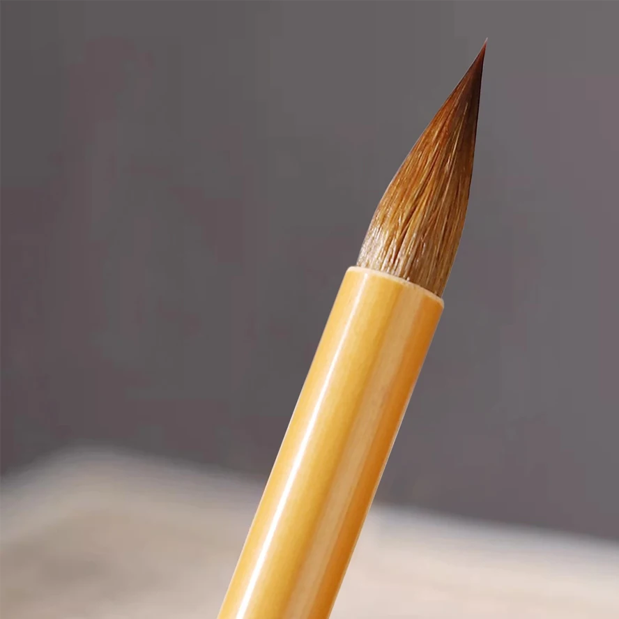 Handmade Wolf Hair Calligraphy Brush - Expert Craftsmanship for Detailed Chinese Painting & Running Script, Superior Elasticity