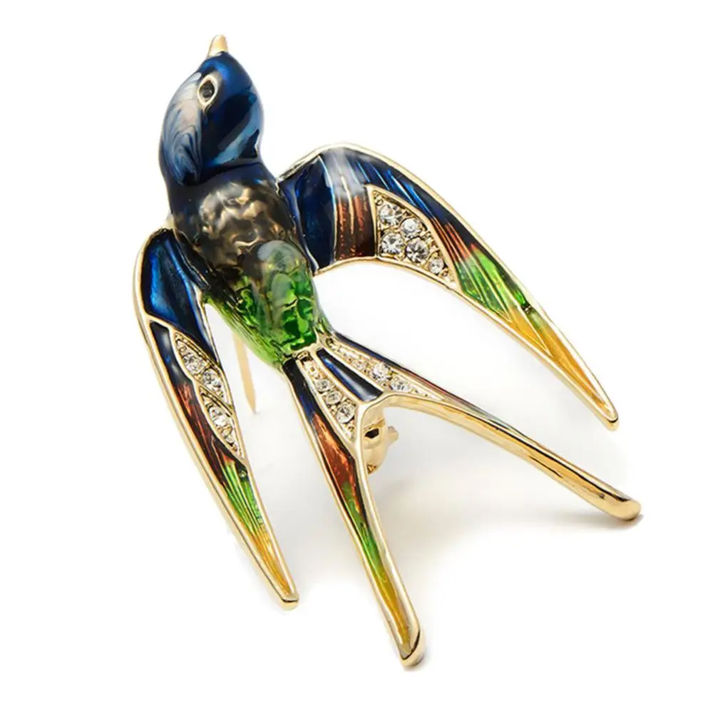 Fashion Swallow Brooch Pins Women Enamel Swallow Bird Collar Brooch Pin Lapel Clothes Jewelry Decor Weddings Gifts брошь женская