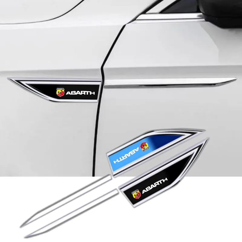 

2pcs Car Fender Side Blade Emblem Sticker Metal 3D Badge for ABARTH 695 595 500 500X 124 Spider PUNTO Auto Exterior Accessories