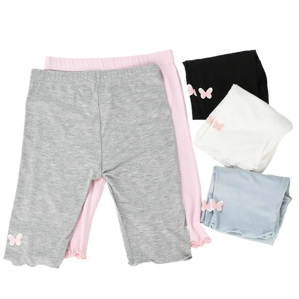 3-14 Year Summer Girls Knee Length Pants Kids Elastic Candy Color Leggings Chil…