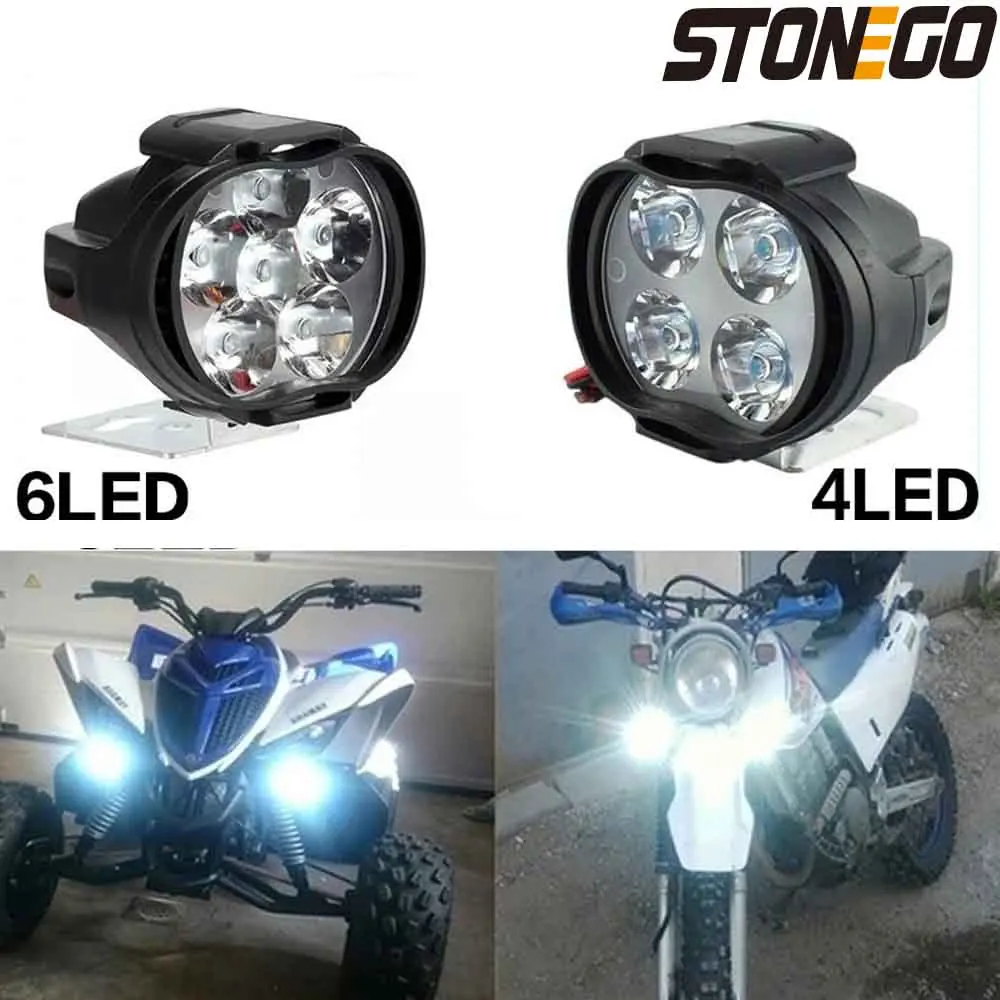 Motorcycle Driving Lights Universal LED Daytime Running Lights Night Safety Lights Motorcycle Fog Lights 4/6 LED Accessories