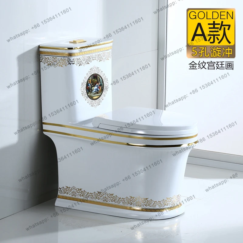 Color toilet silent siphon super swirl deodorant large diameter toilet ceramic