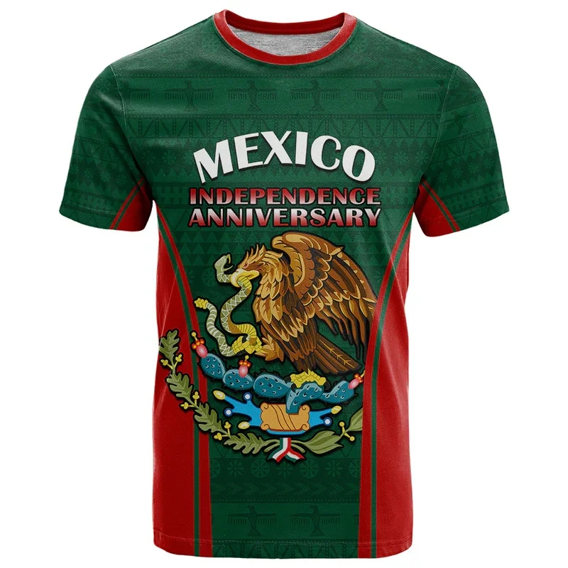 Mexico T Shirt Men's Warrior Eagle Graphic T-Shirt Aztec Tops Summer Harajuku O-neck Short Sleeves Men Clothing Sport Jersey