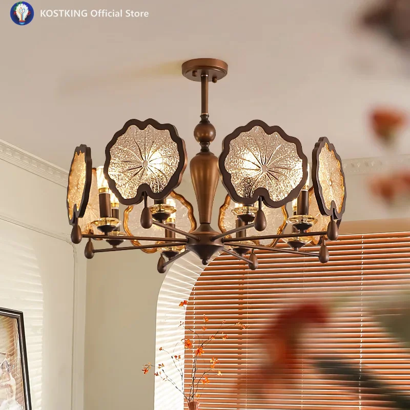 

Люстра для гостиной, антикварный ретро, новый китайский хол, основной светильник, американский элитный светильник для ресторана в стиле Наньян