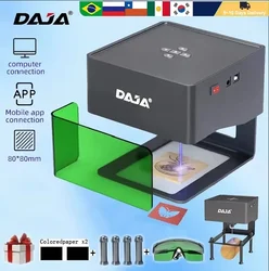 DAJA DJ6 grabador láser Diy máquina de grabado láser rápido Mini Logo marca impresora cortador carpintería madera plástico vidrio para iPhone