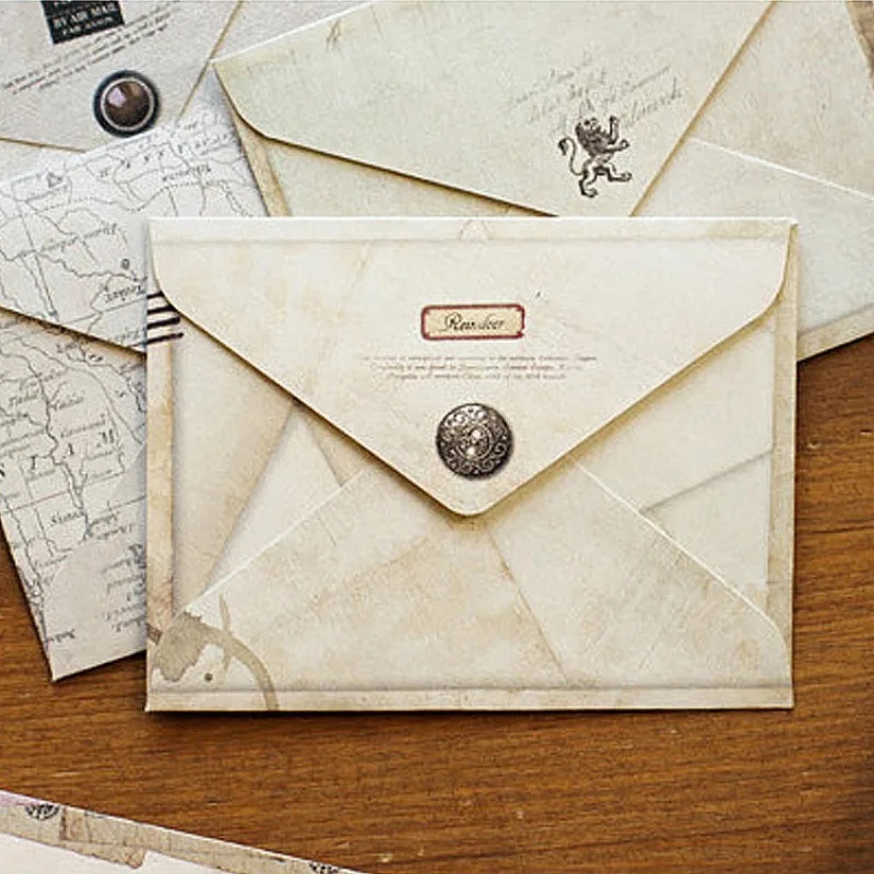

12pcs/set Vintage Kraft Paper Window Envelopes | Mini Wedding Invitation & Gift Envelopes, 73x95mm, Retro Style