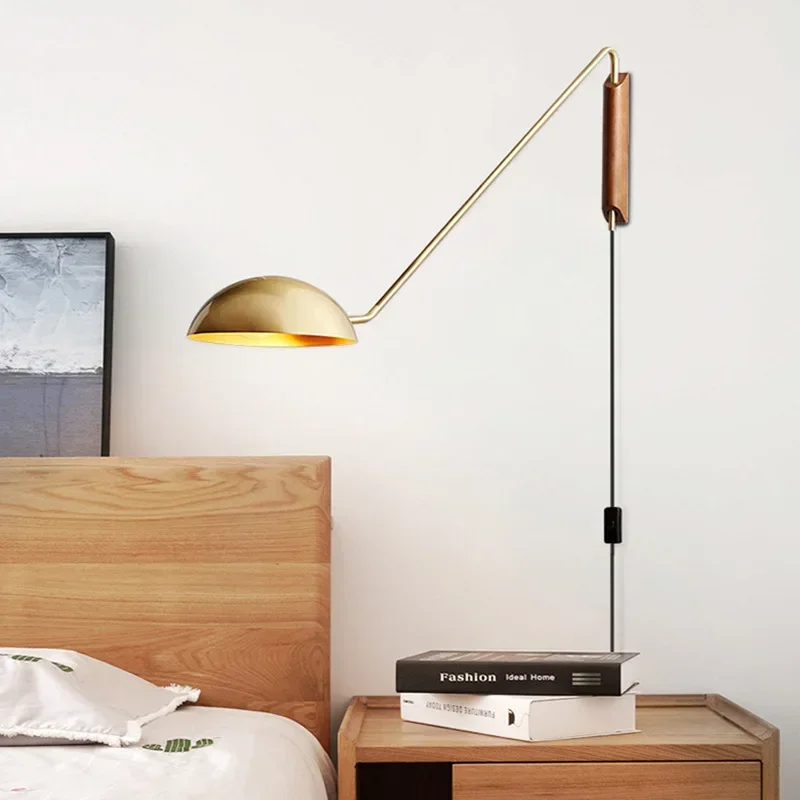 Imagem -03 - Moderno Designer Minimalista Lâmpada de Parede Criativo Bedside Led Light Estudo Ajustável e Luzes de Leitura Braço Giratório Sala e Quarto