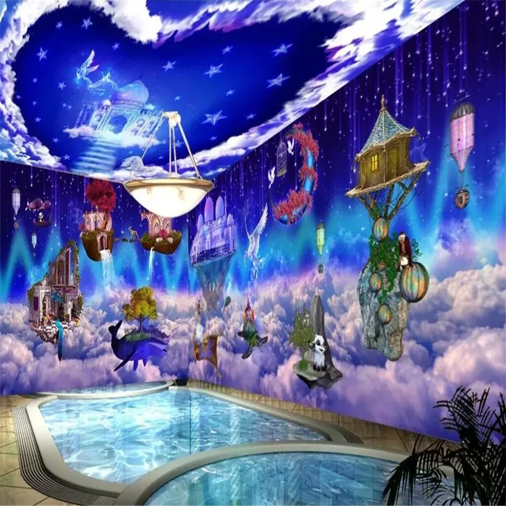 Custom Photo Wallpaper Modern Painting Sky City wallpapers for Living Room Bedroom decoration TV Backdrop Mural House Background