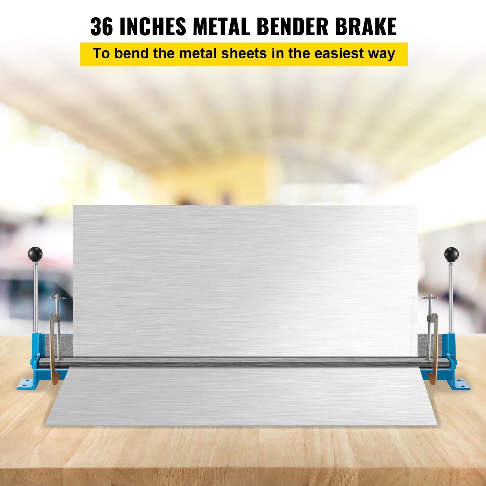 Sheet Metal Brake 36 Inch 915 mm Length Portable Metal Bender Metal Bending Brake Rolling Folding Machine with 2 C-shaped Clamps