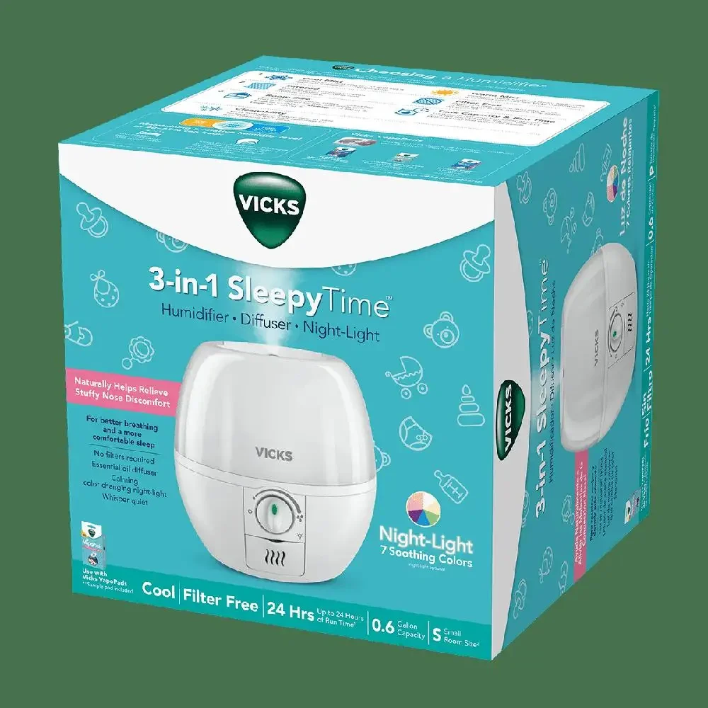 Humidificador ultrasónico 3 en 1 Difusor Luz nocturna VUL500