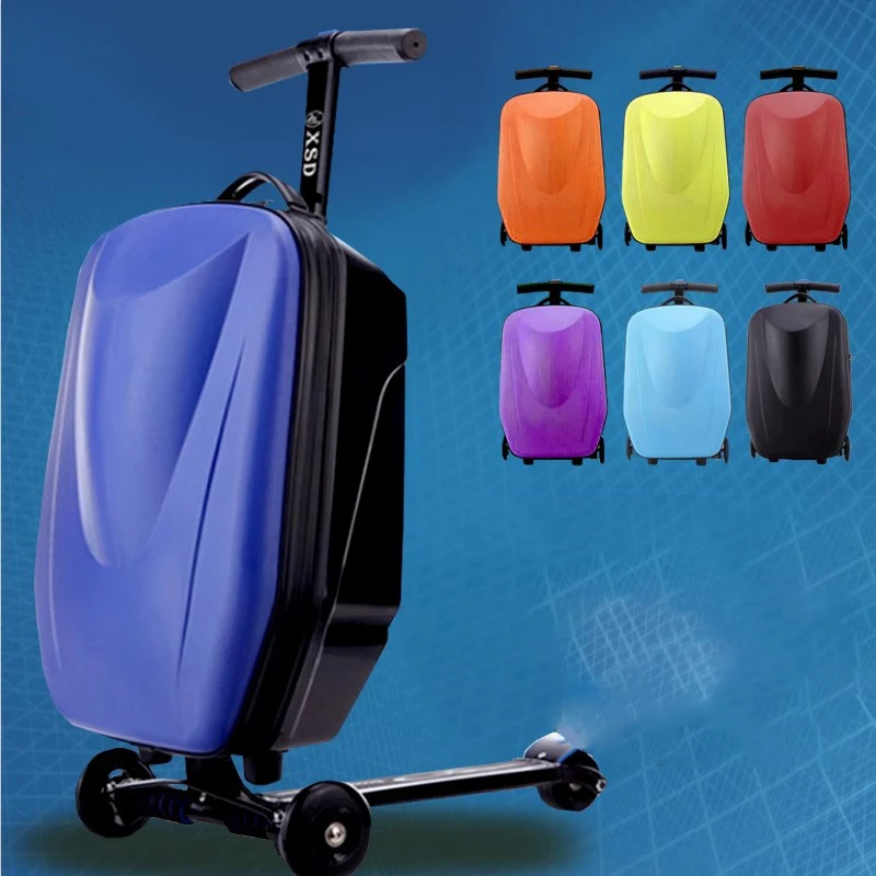 Adult Business Scooter Suitcase Student Sports Valet Trolley Case 21 inch Travel Boarding Password Box 3D Children's Luggage