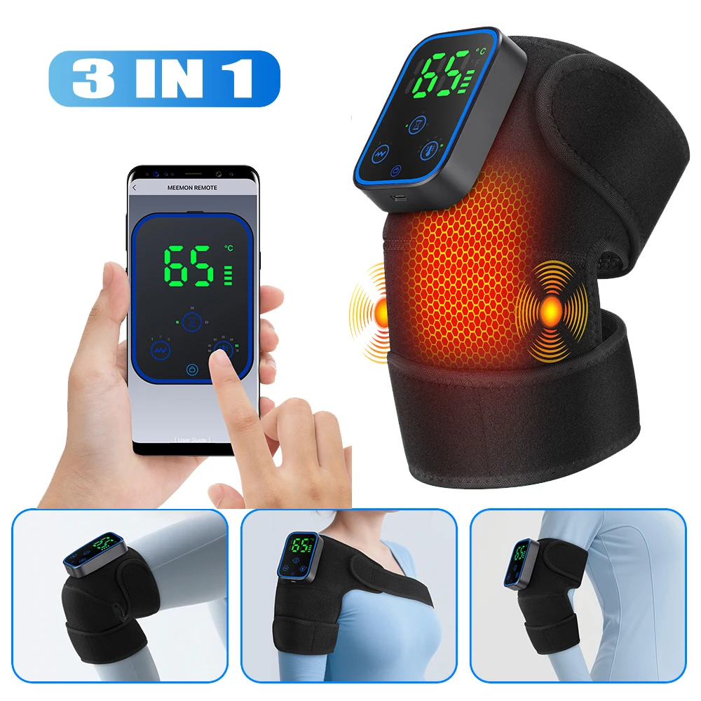 

Best Electric Heated Knee Brace for Arthritis Joint 3 Vibration 7 Heat Pad Wireless Shoulder/Knee Massager Support Belt at Home