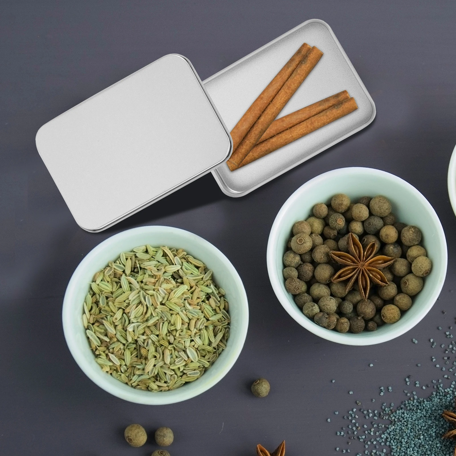 

6Pcs Rectangular Tinplate Iron Boxes Jewelry Candy Storage Containers Gift Packing Sundries Holder Durable Case