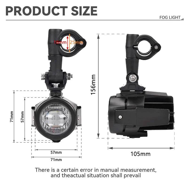 Motorcycle Fog Light Auxiliary Spot Light Compatible with BMW R1200GS F800 R1250GS for Riding Safety