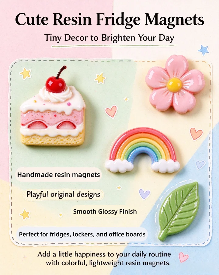 Custom Design Magnetic Epoxy Fridge Magnets Custom 3D Refrigerator Magnets Set For Decorative Souvenir Refrigerator Decoration
