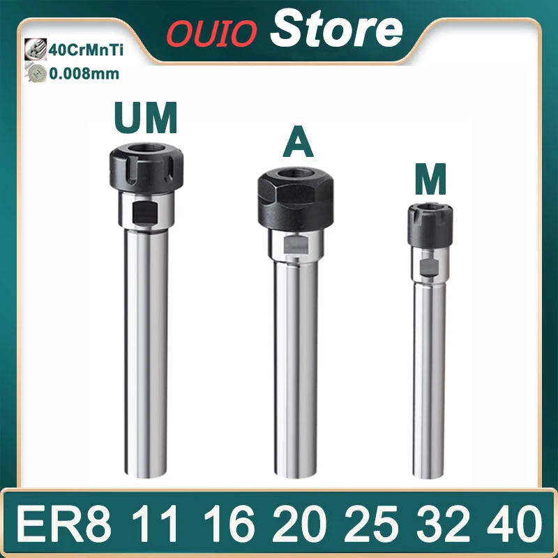 OUIO-varilla de extensión ER C8 C10 C12 C16 C20 C25 C32 C40 ER8 ER11 ER16 ER20 ER25 ER32 ER Collet Chuck, herramienta de fresado CNC