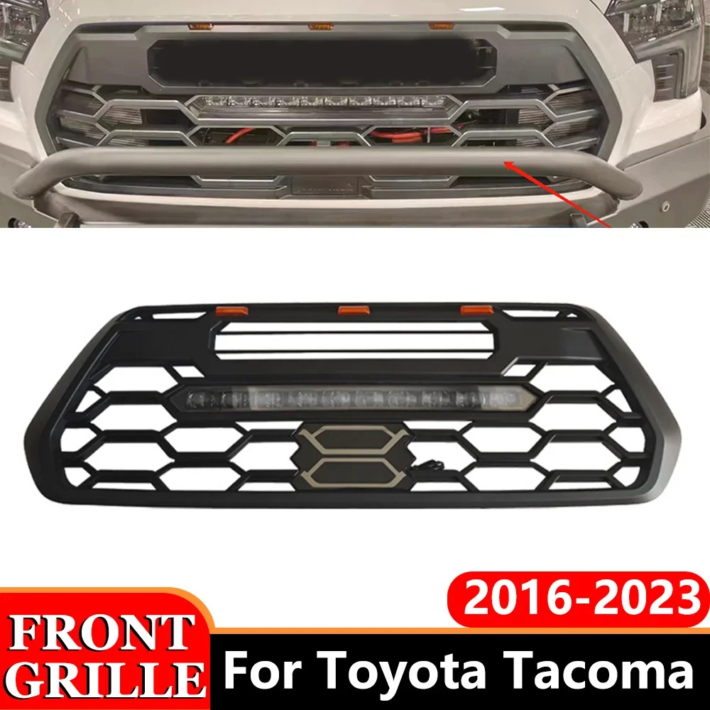

Matte Black Front Bumper Grille Fit For Toyota Tacoma 2016-2023 Front Grille Replacement ABS Material Car Accessories