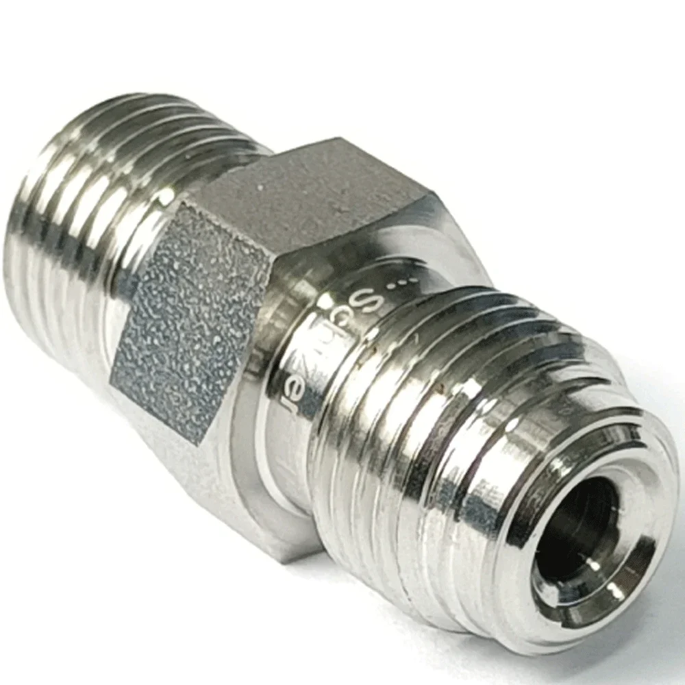 1/4 "1/2" Voc ตัวผู้กับหัวฉีด VCR SUS316L ข้อต่อท่อสเตนเลสอะแดปเตอร์ Coupler