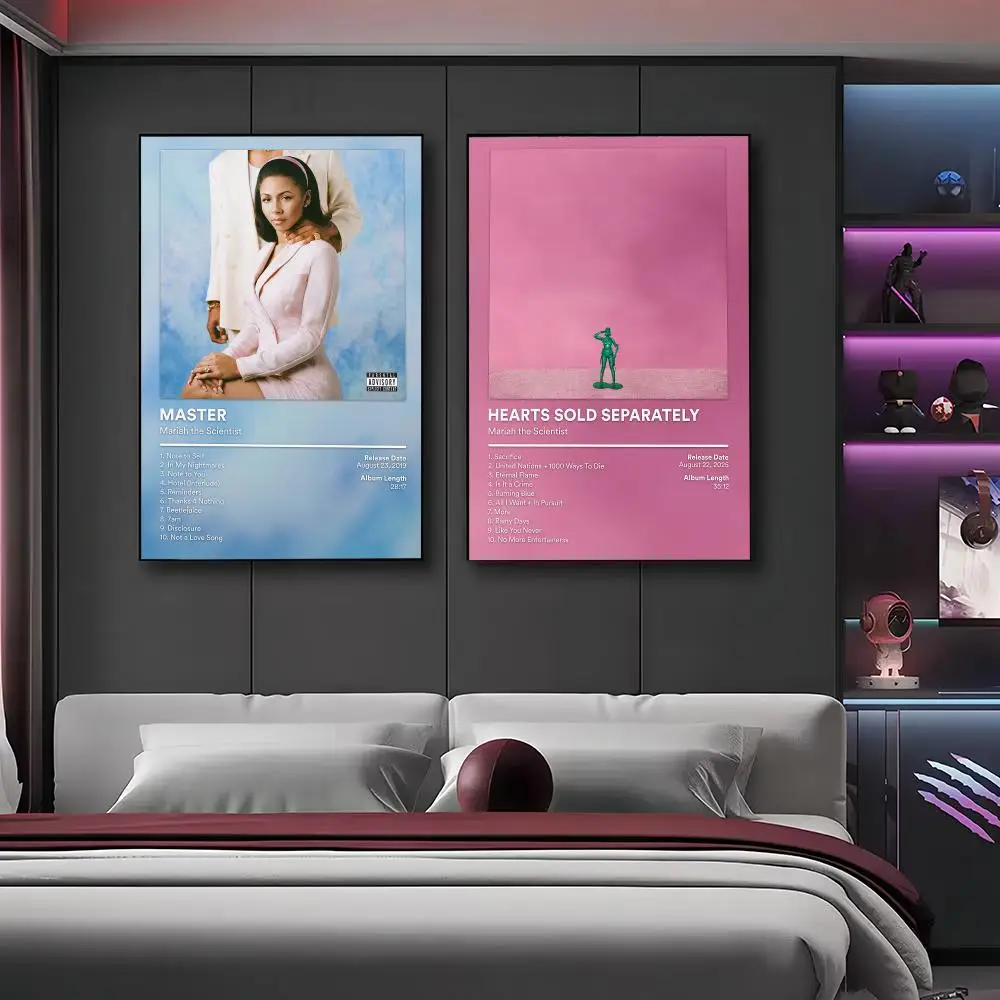 Singer Mariah the Scientist Album Painting Calligraphy Stylish Canvas Poster Wall Art for Living Room Bedroom Office Home Decor
