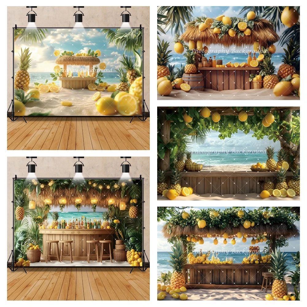 

Summer Beach Photography Backdrop Hawaii Seaside Aloha Luau Pineapple Party Background Hawaii Theme Birthday Party Banner Decor