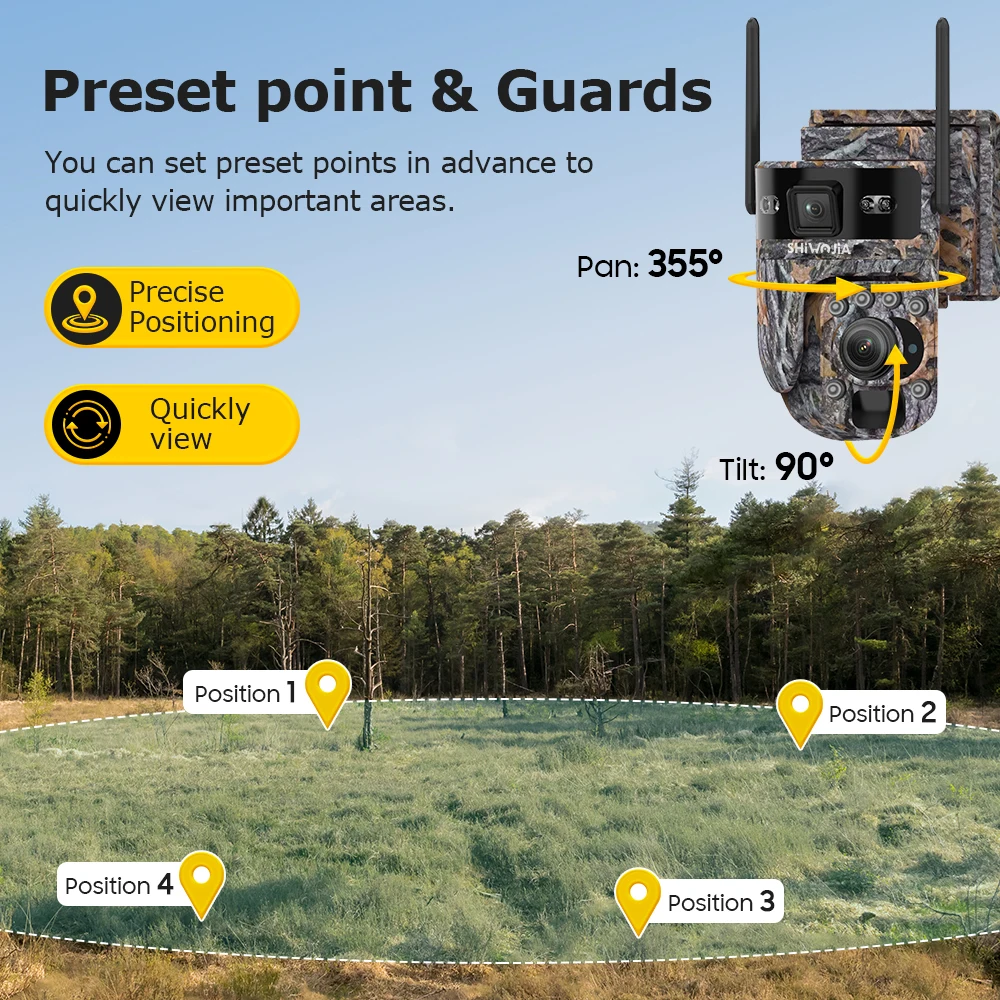 كاميرا SHIWOJIA 20X ZOOM 4G SIM تعمل بالطاقة الشمسية بدقة 12 ميجابكسل 6K خارجية WIFI 360 ° شاهد كاميرا PTZ للصيد تعمل بالطاقة الشمسية لمراقبة الحيوانات #5