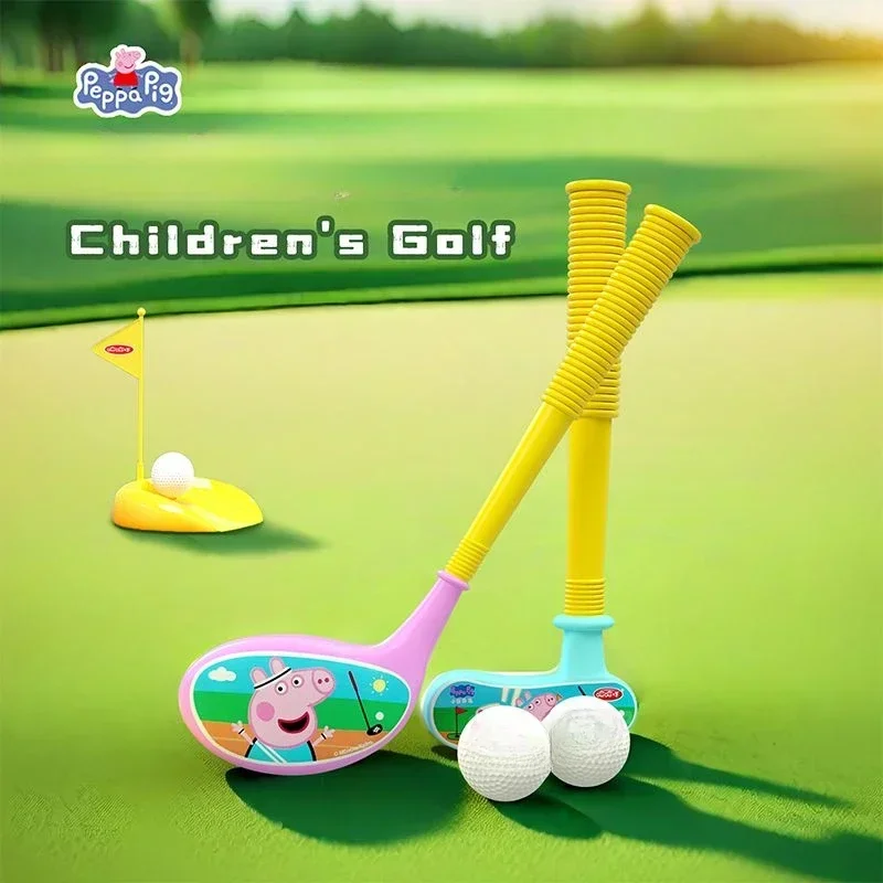 Peppa Pig Children's Toys Golf Clubs Set Educational Outdoor Indoor Ball Sports Cartoon Toys Kawaii Children's Gifts