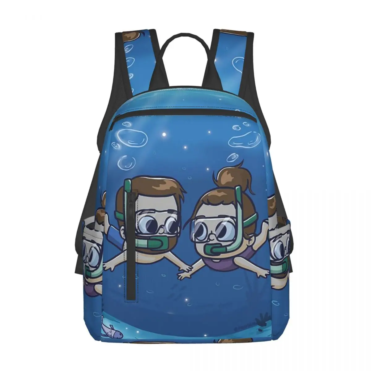 Under Water Couple - Pibubear Backpack Daypack Large Capacity Kids BookBag School Bag Shoulder Bags for Men Women