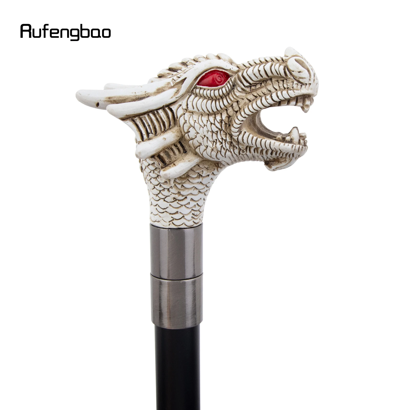 الأبيض الراتنج التنين عيون حمراء عصا للمشي الزخرفية Cospaly قصب هالوين الصولجان العصا Crosier أداء المرحلة قصب 94 سنتيمتر #6